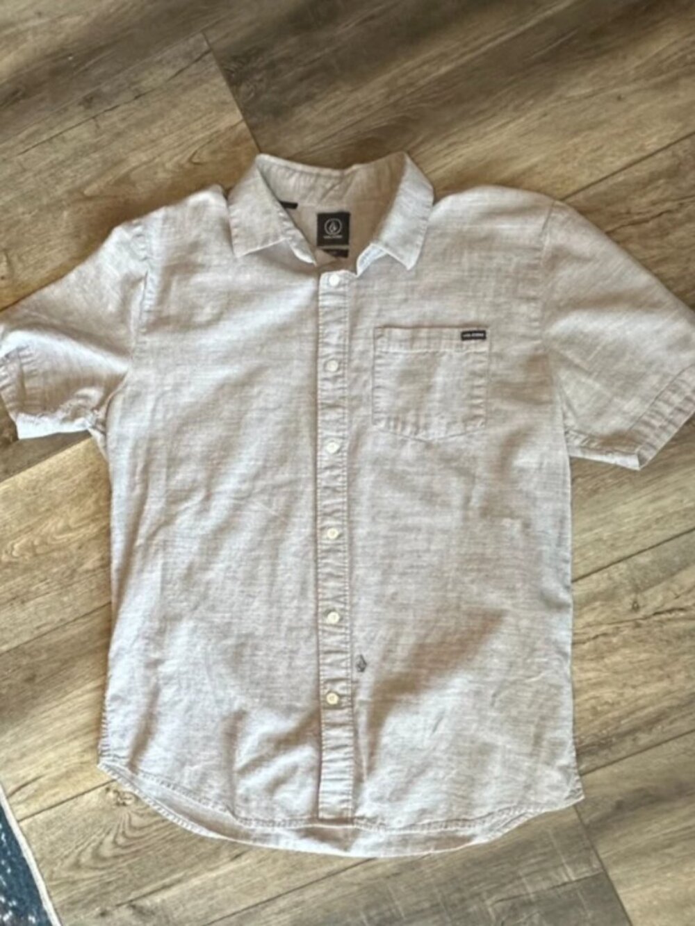 Volcom Men's Short-Sleeve Button-Down Shirt - Gray Size M